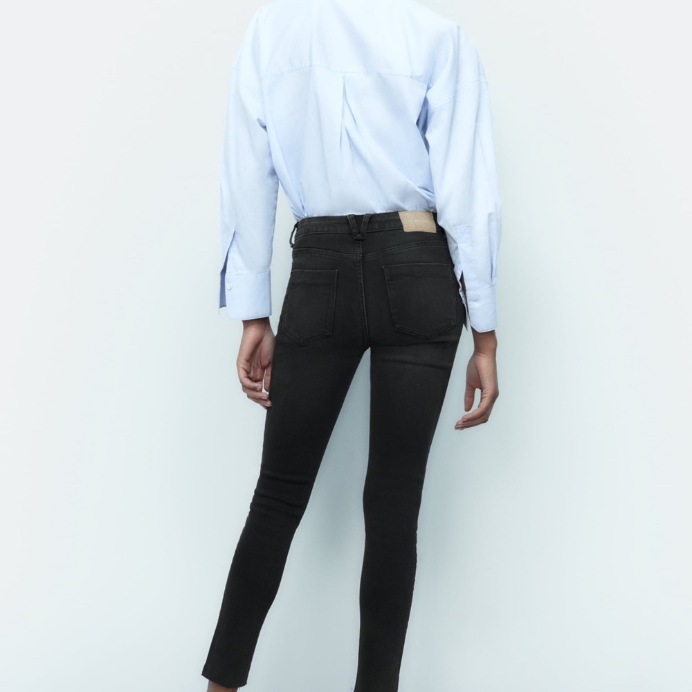Zara Black Mid Rise Skinny Fit Z1975 - Picture 6 of 7